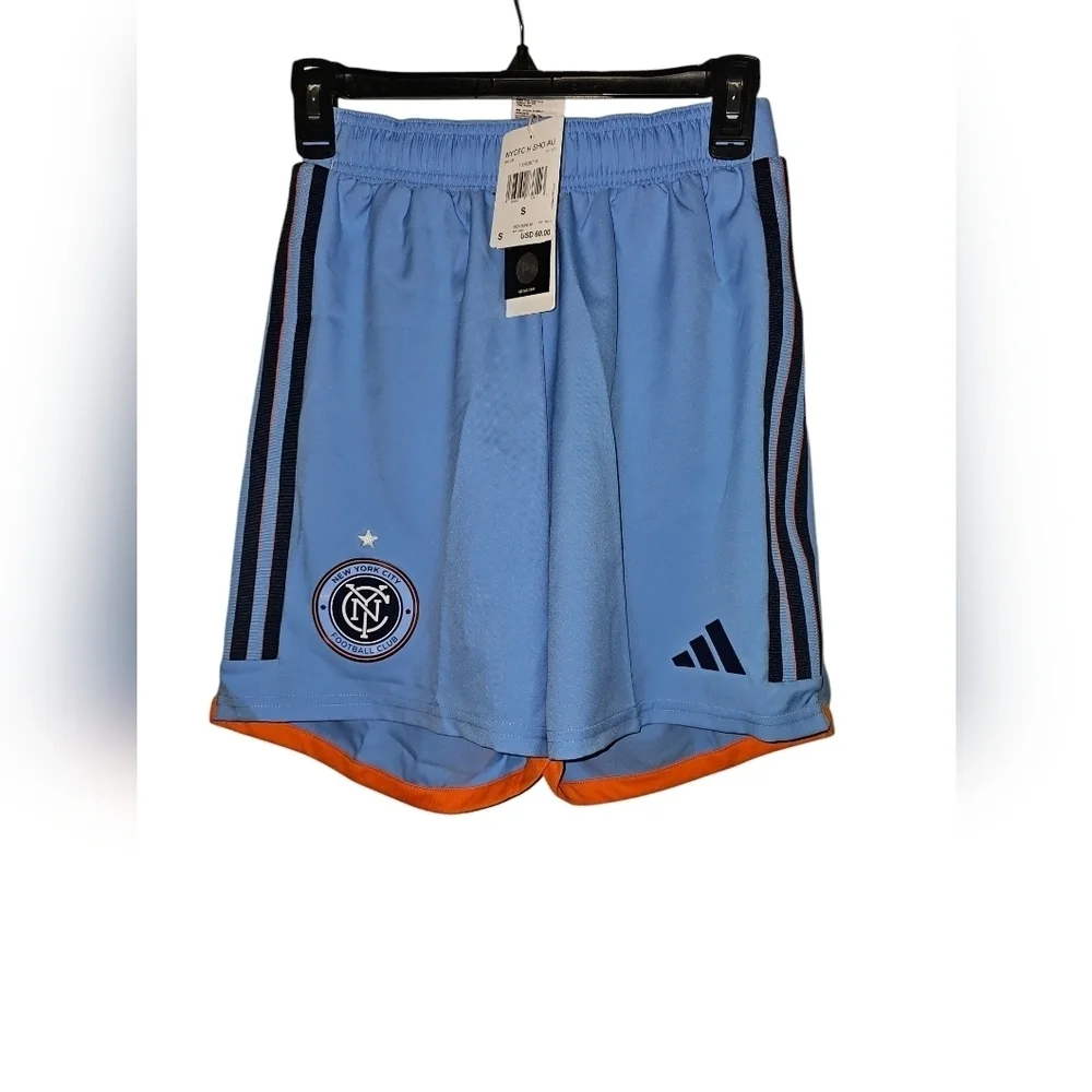 Adidas New York City NYCFC MLS Authentic Game Shorts Light Blue Sz. Small HI1923